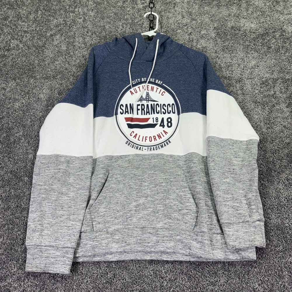 TEEMAX Hoodie Mens XL Gray Fleece Pullover San Francisco California Graphic